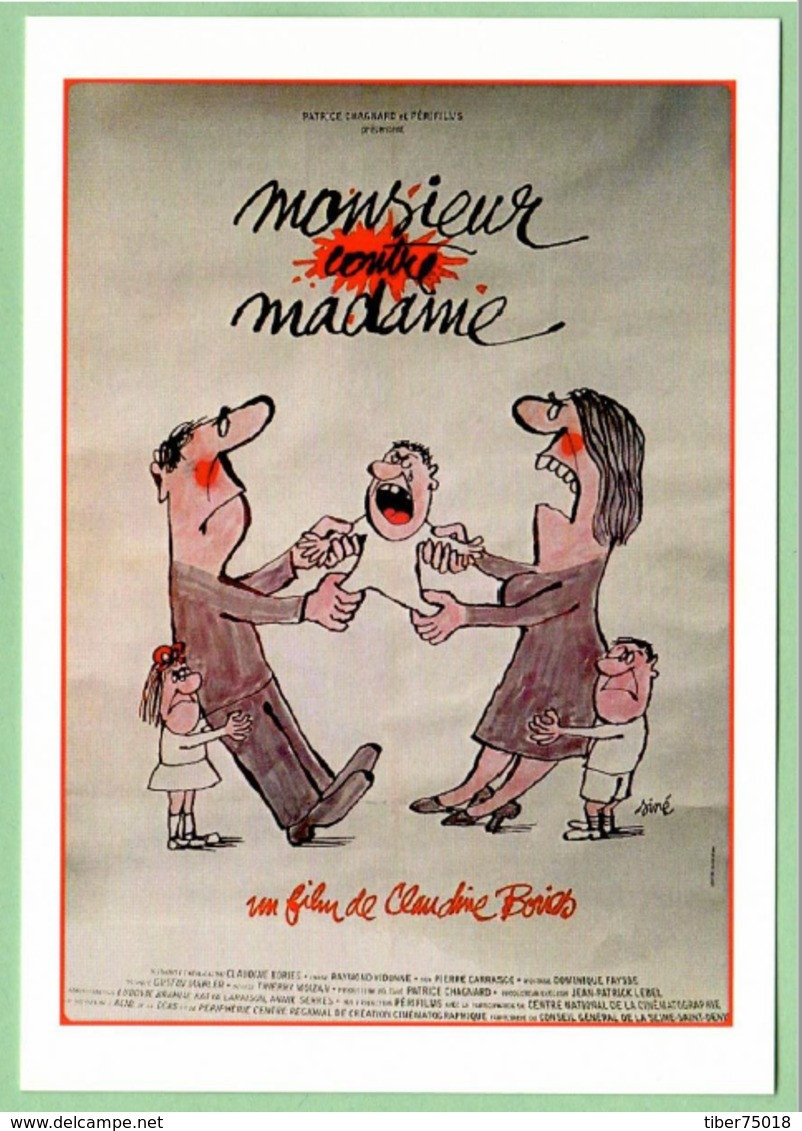 Carte Postale : Monsieur Contre Madame (film - Cinéma - Affiche) Illustration : Siné - Sine