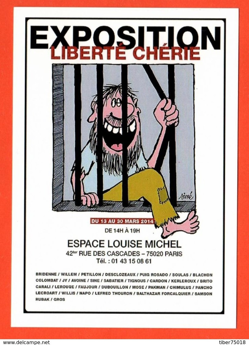 Carte Postale : Exposition Liberté Chérie (2014) Espace Louise Michel (affiche) Illustration : Siné - Sine