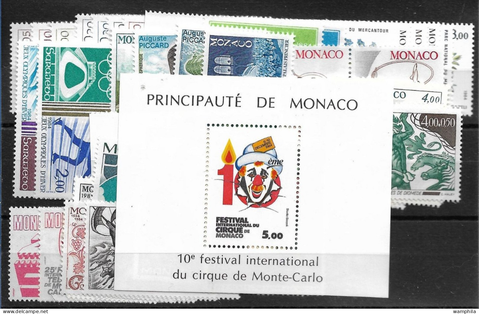 Monaco Année Complète 1984, 52 Timbres**/ Neufs Sans Charnière. Cote 117€. - Années Complètes