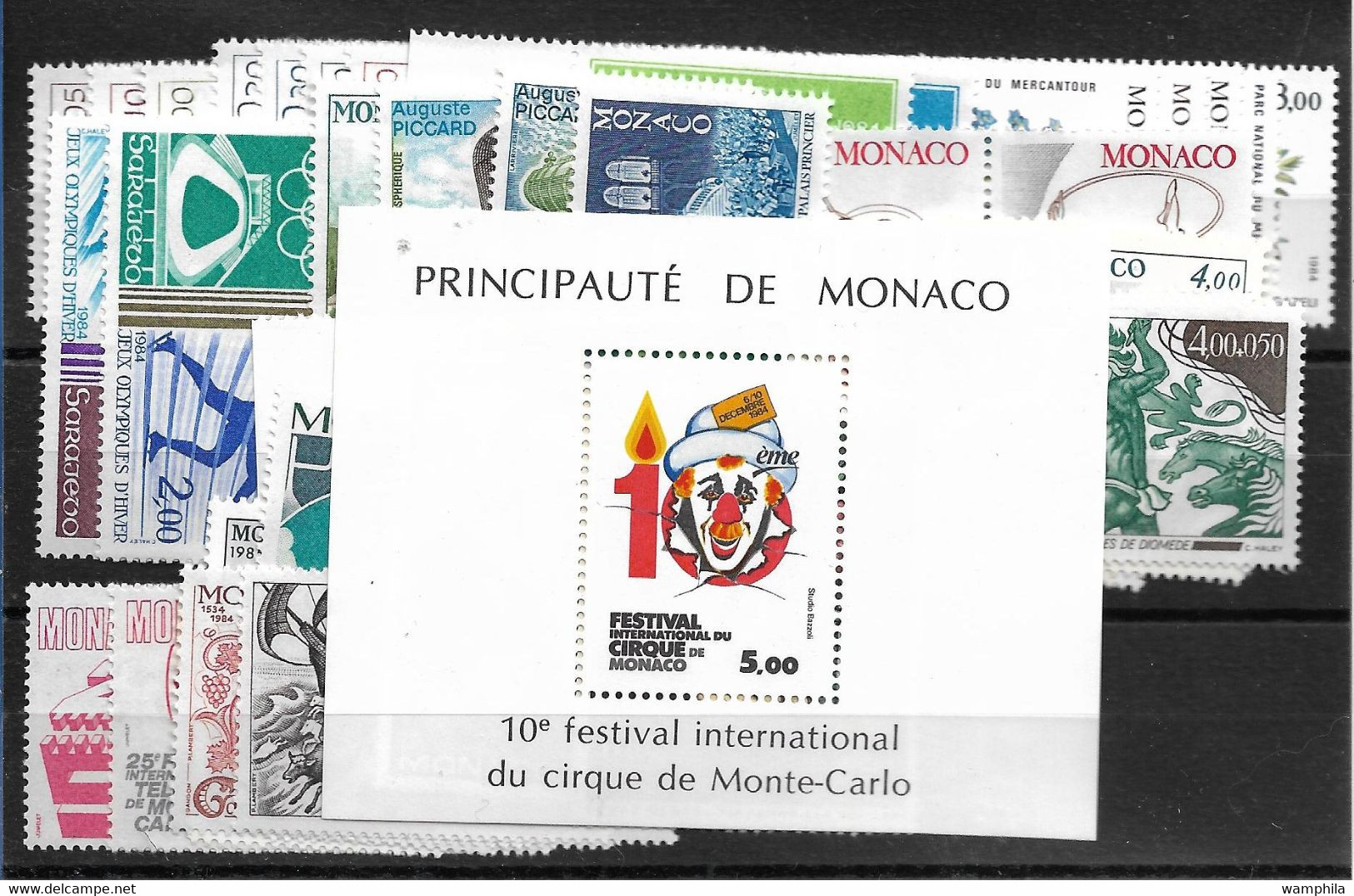 Monaco Année Complète 1984, 52 Timbres**/ Neufs Sans Charnière. Cote 117€. - Années Complètes