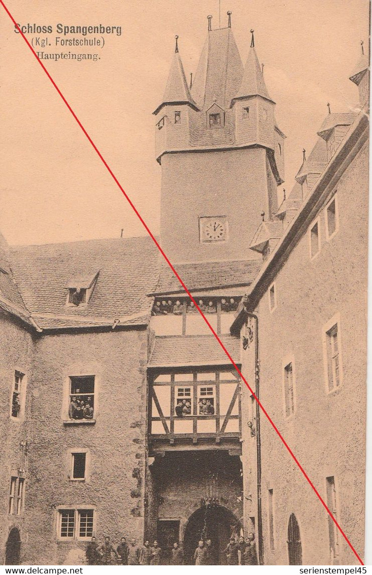 AK Schloss Spangenberg Kgl Forstschule Haupteingang LK Schwalm Eder Kreis 1927 - Schwalmstadt