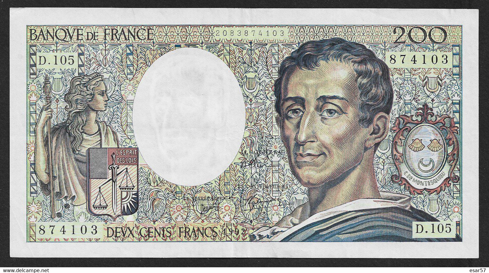 PROMO  200 FRANCS MONTESQUIEU 1992  D.105 De Qualité - 200 F 1981-1994 ''Montesquieu''