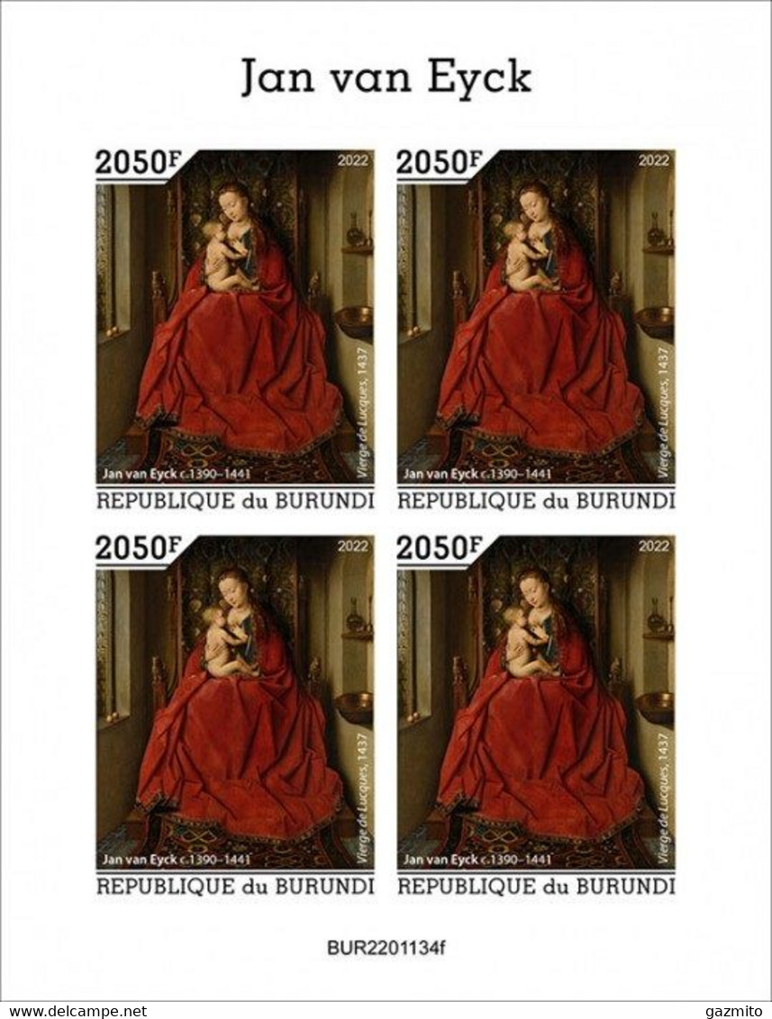 Burundi 2022, Art, Van Eyck, 4val In BF IMPERFORATED - Unused Stamps