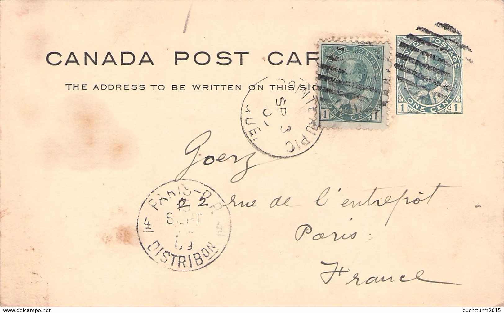 CANADA - Uprated POSTCARD 1909 MONTREAL > PARIS / ZL263 - Lettres & Documents