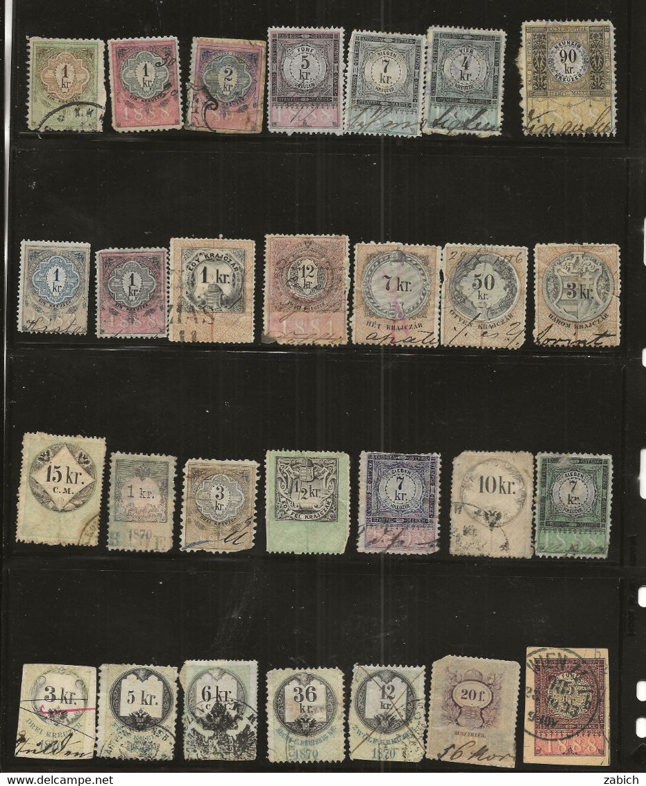 FISCAUX AUTRICHE 53 TIMBRES OBLITERES - Revenue Stamps