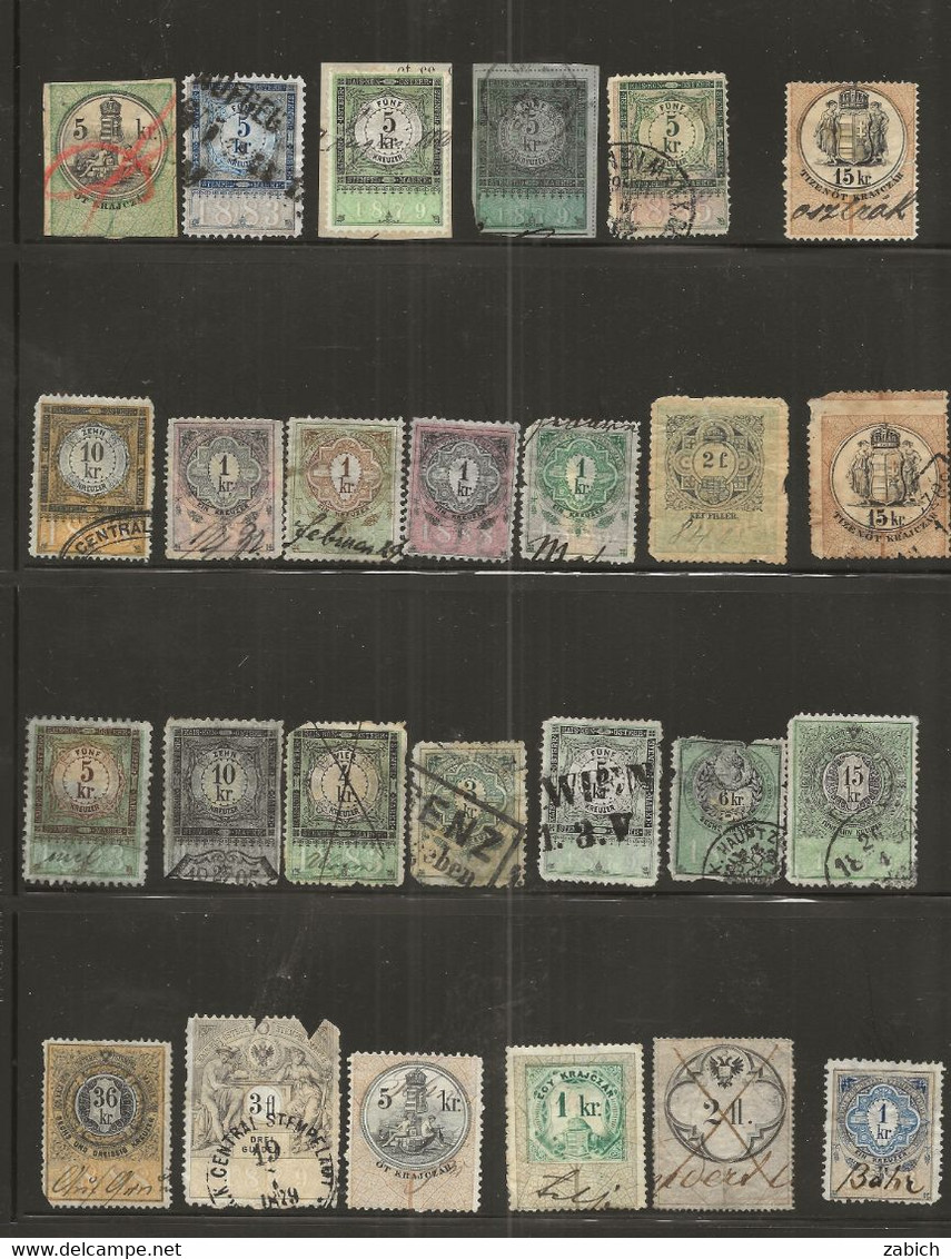 FISCAUX AUTRICHE 52 TIMBRES OBLITERES - Revenue Stamps