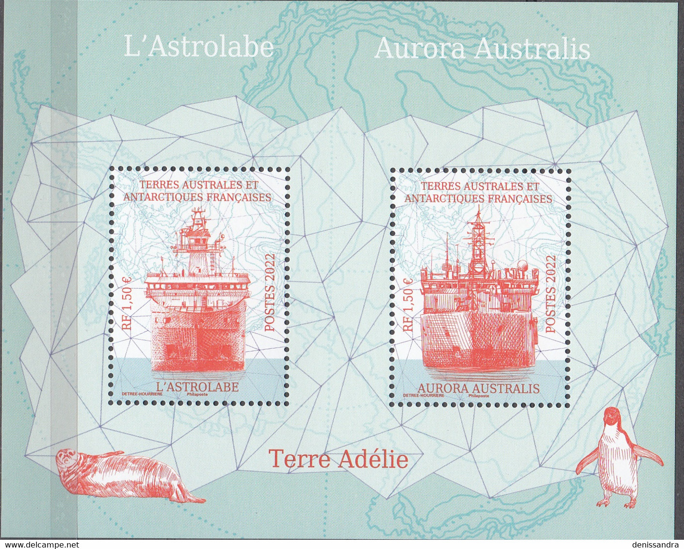 TAAF 2022 Bloc Feuillet Navires L'Astrolabe & Aurora Australis Neuf ** - Blocks & Sheetlets