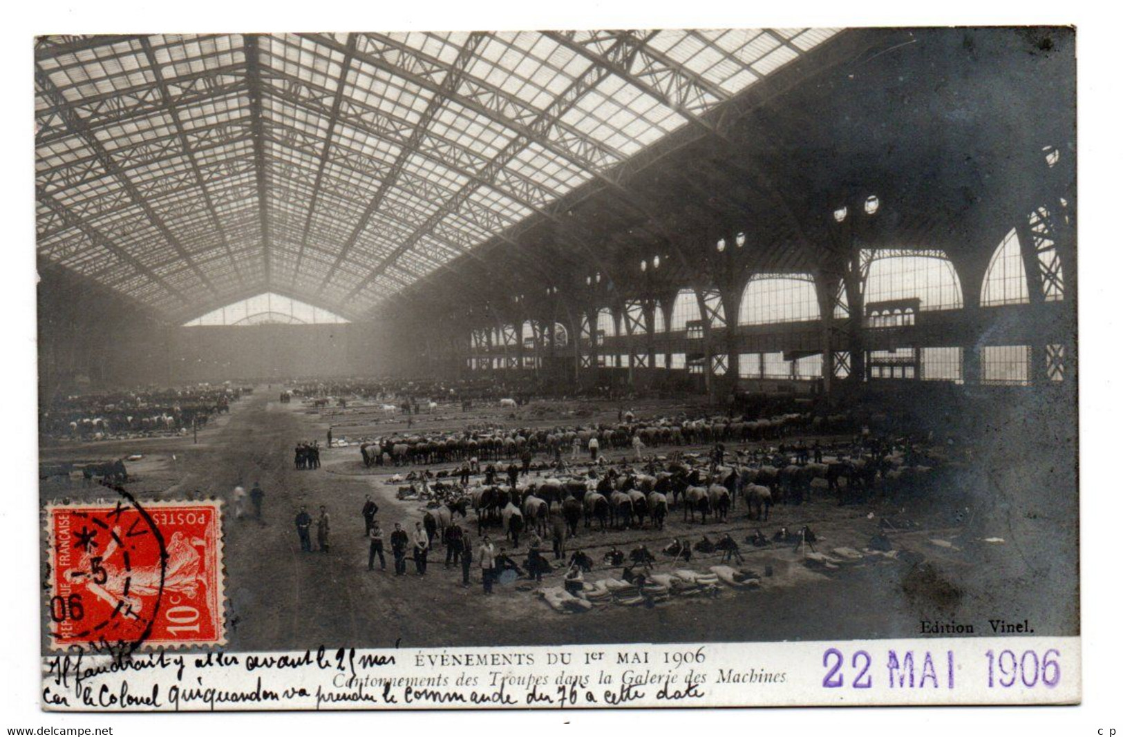 Paris -  22 Mai 1906 - Manifestation - Greves - Cantonnements Des Troupes Dans Galeries Des Machines   -  CPA°W - Non Classés