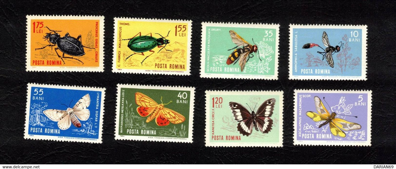 ROMANIA 580, 1964, Insects,  INSECTES DE LA FAUNE DE NOTRE PAYS - Autres & Non Classés