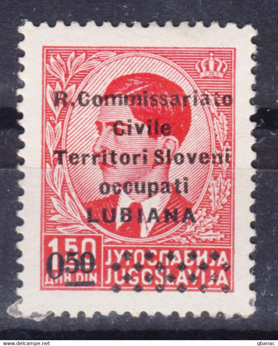 Italy Occupation Of Slovenia - Lubiana, Co.Ci (Commissariato Civile) Overprint 1941 Sassone#39 Mint Hinged - Ljubljana