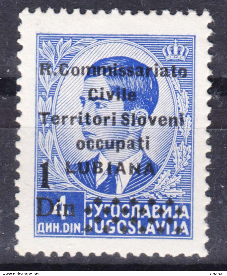 Italy Occupation Of Slovenia - Lubiana, Co.Ci (Commissariato Civile) Overprint 1941 Sassone#40 Mint Hinged - Lubiana