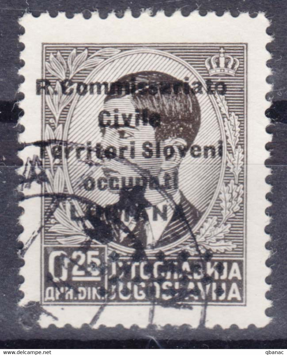 Italy Occupation Of Slovenia - Lubiana, Co.Ci (Commissariato Civile) Overprint 1941 Sassone#18 Used - Ljubljana