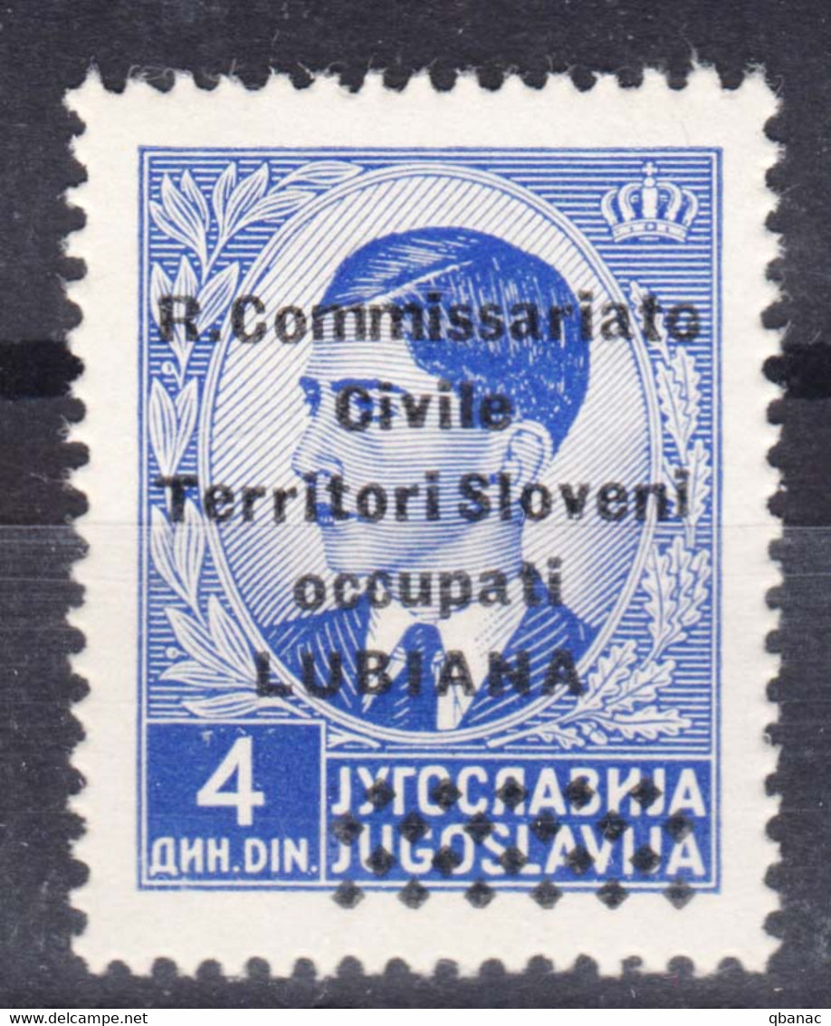 Italy Occupation Of Slovenia - Lubiana, Co.Ci (Commissariato Civile) Overprint 1941 Sassone#24 Mint Hinged - Ljubljana