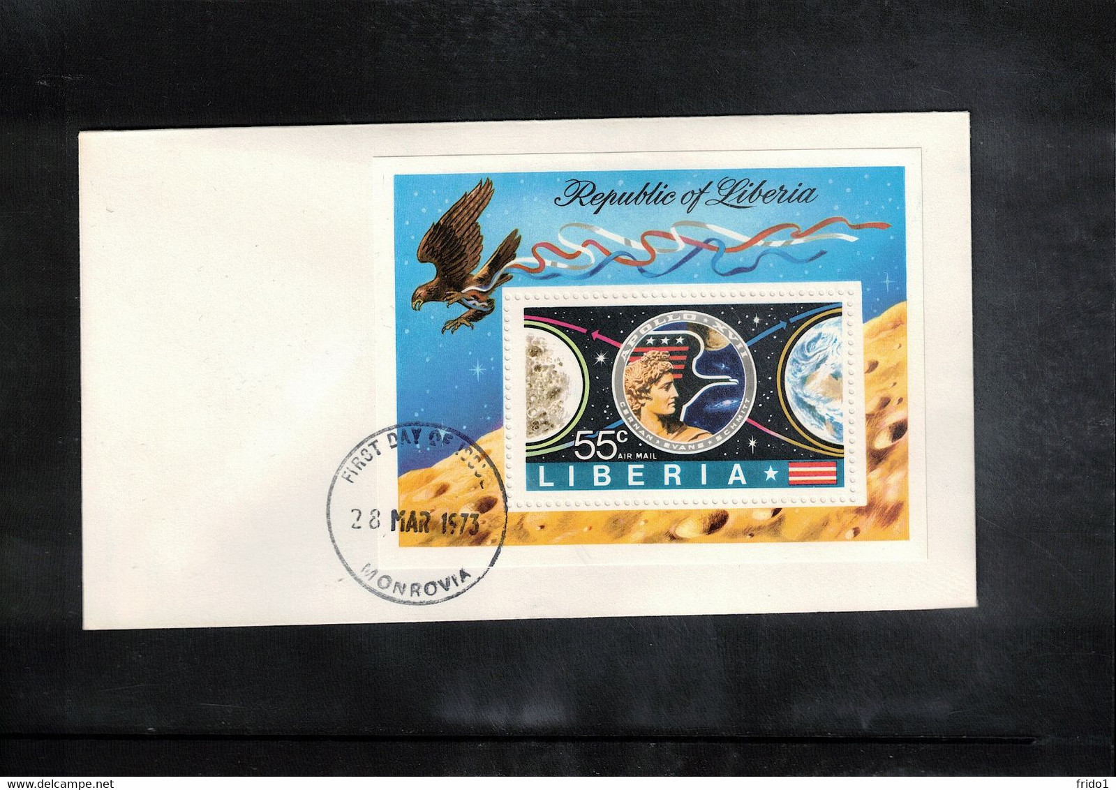 Liberia 1973 Space / Raumfahrt Apollo XVII Block FDC - Afrique