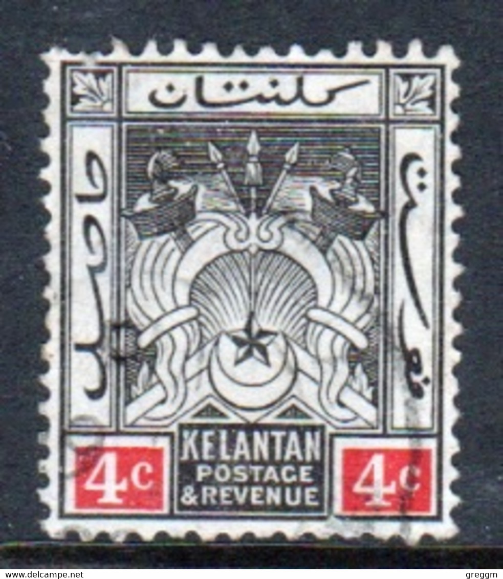 Malaya Kelantan 1911 Four Cent Black And Red Fine Used Stamp. - Kelantan