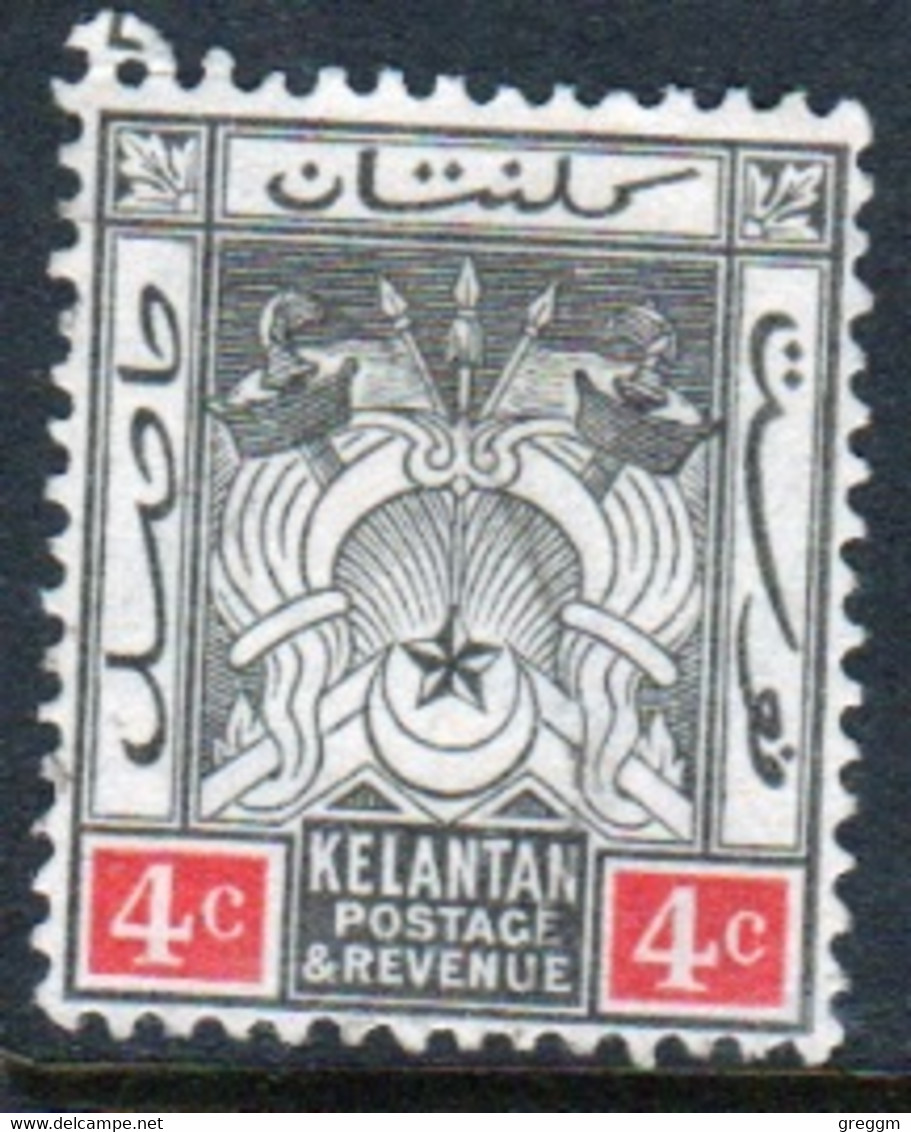 Malaya Kelantan 1921 Single 4c Definitive Stamp In Fine Used - Kelantan