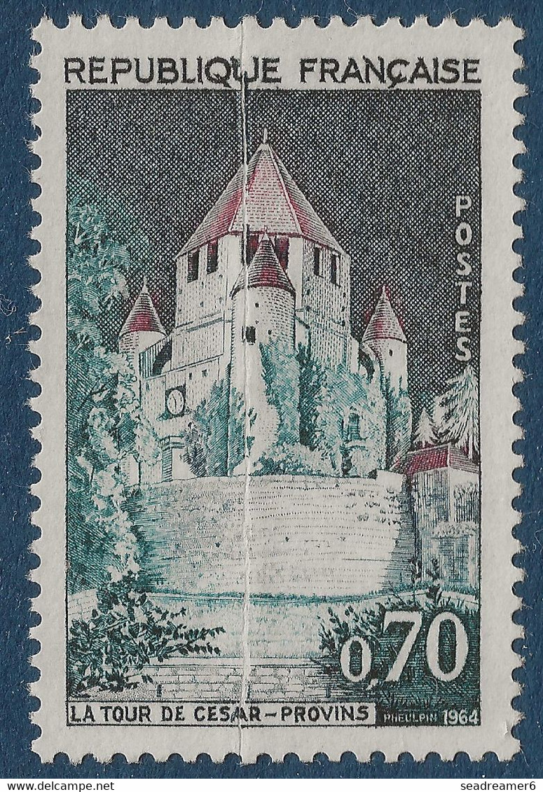 France Tour De Provins N°1392A** Variété Pli D'accordéon, Pas Courant Sur Ces Valeurs Modernes !! Signé Calves - Unused Stamps