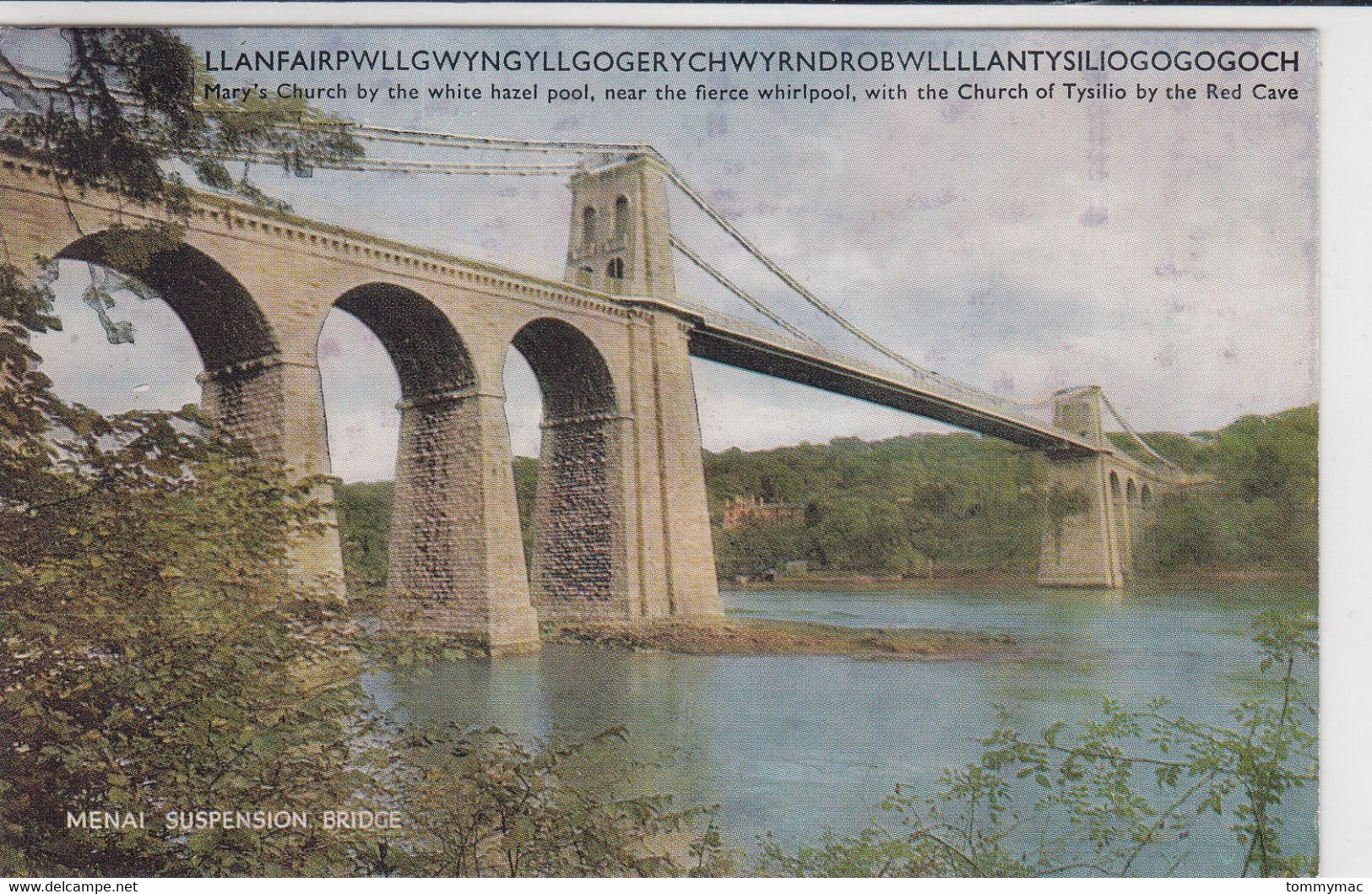 Menai Suspension Bridge, Anglesey, Wales ! Proper Name At Top ! - Anglesey