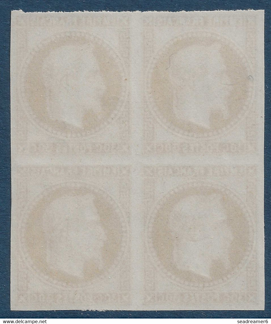 France Napoléon Lauré Bloc De 4 ! 1862/70 Type I Essai 30c Violet Sans Gomme Sur Papier Normal TTB - Autres & Non Classés