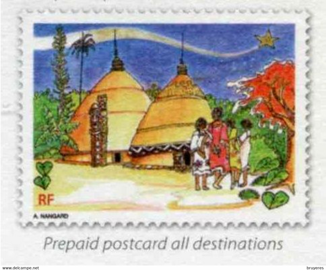 ENTIER POSTAL De 2013  Sur CP De NOUVELLE-CALEDONIE Avec Timbre Et Illust. "CASES Et BANANIER" - Ganzsachen