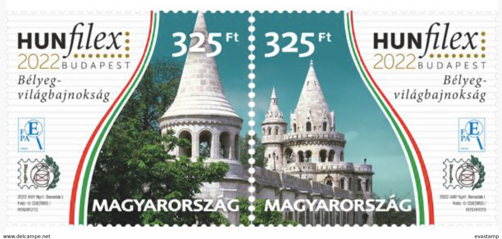 HUNGARY - 2022. Pair Of Stamps -  HUNFILEX 2022 Budapest Stamp World Championship / Fishermen’s Bastion  MNH!!! - Ungebraucht