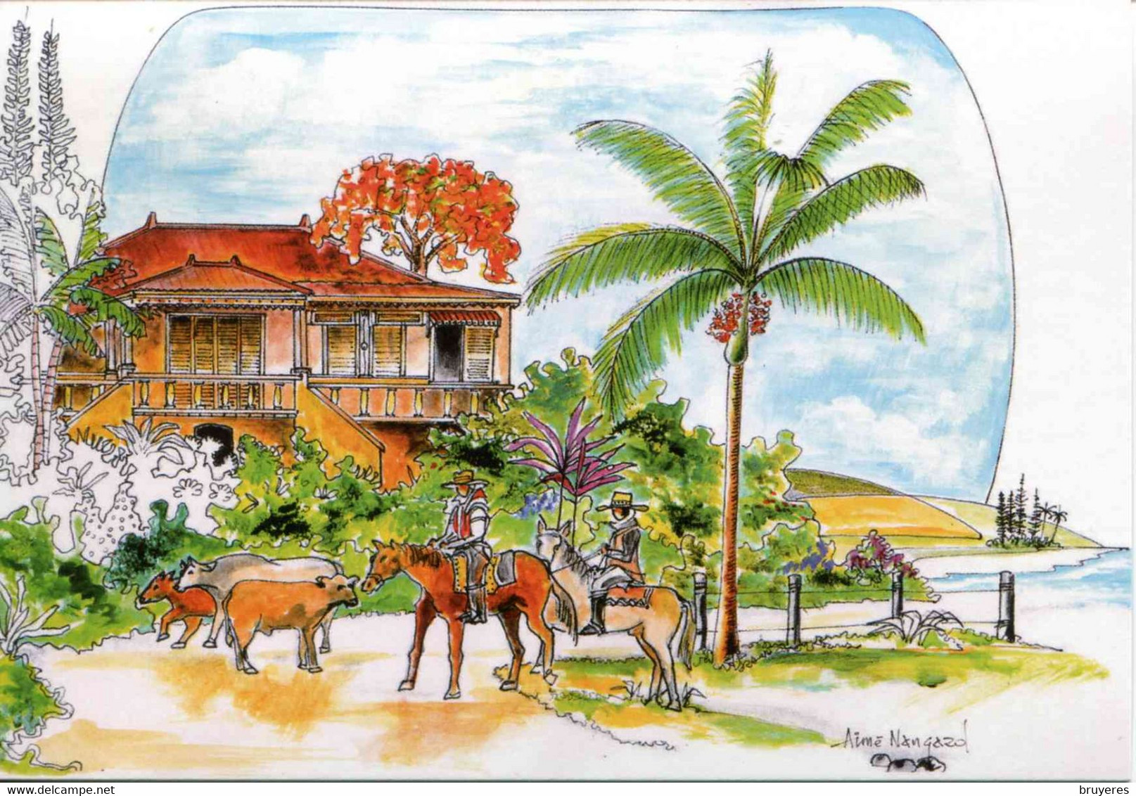 ENTIER POSTAL De 2013 De NOUVELLE-CALEDONIE Sur CP Avec Timbre "FACTEUR A CHEVAL" Et Illust."LE PETIT COIN DE BROUSSE" - Postwaardestukken