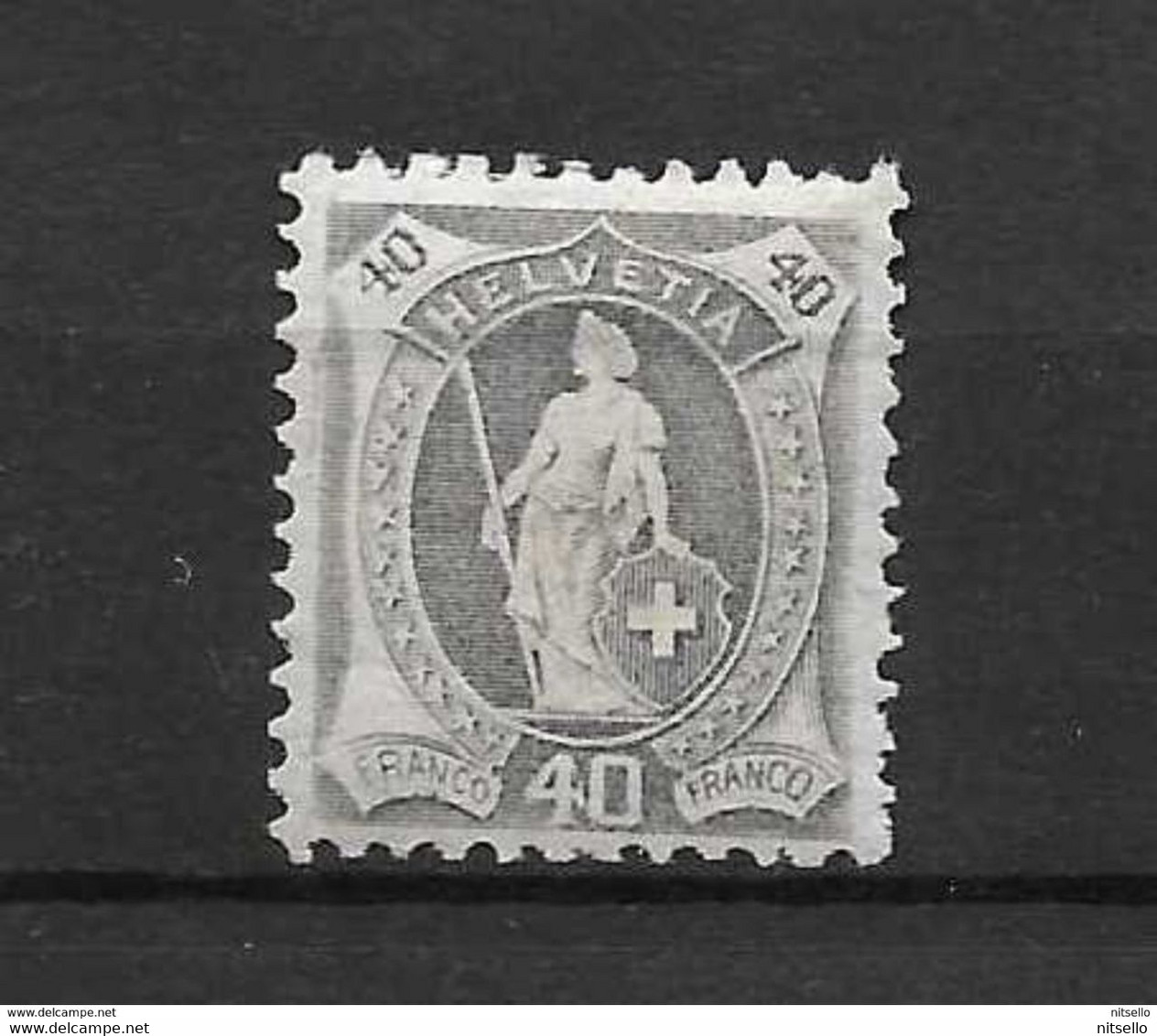 LOTE 1377  /// (C010)  SUIZA  1882     YVERT Nº: 75 *MH    CATALOG/COTE: 80€ - Neufs