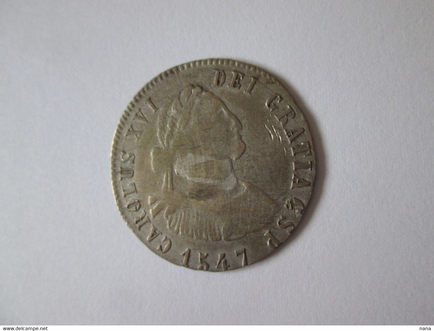 Rare! Spain 2 Reales 1547 Token Button Silver/silver Plated Coin/monnaie Bouton Jeton Plaque Argent/d'argent - Noodgeld
