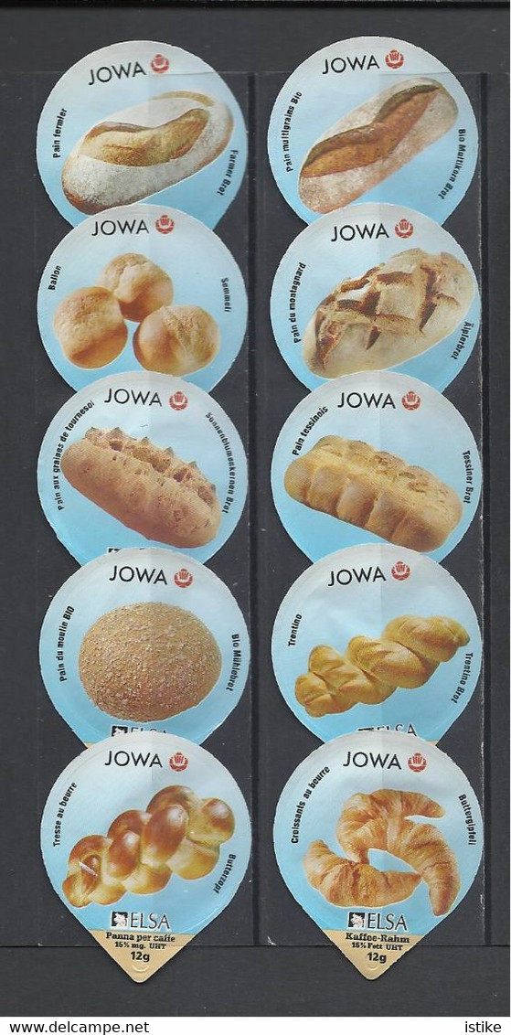 Switzerland, Coffee Cream Labels, Bakery Products By "Jowa", Lot Of 20. - Milchdeckel - Kaffeerahmdeckel