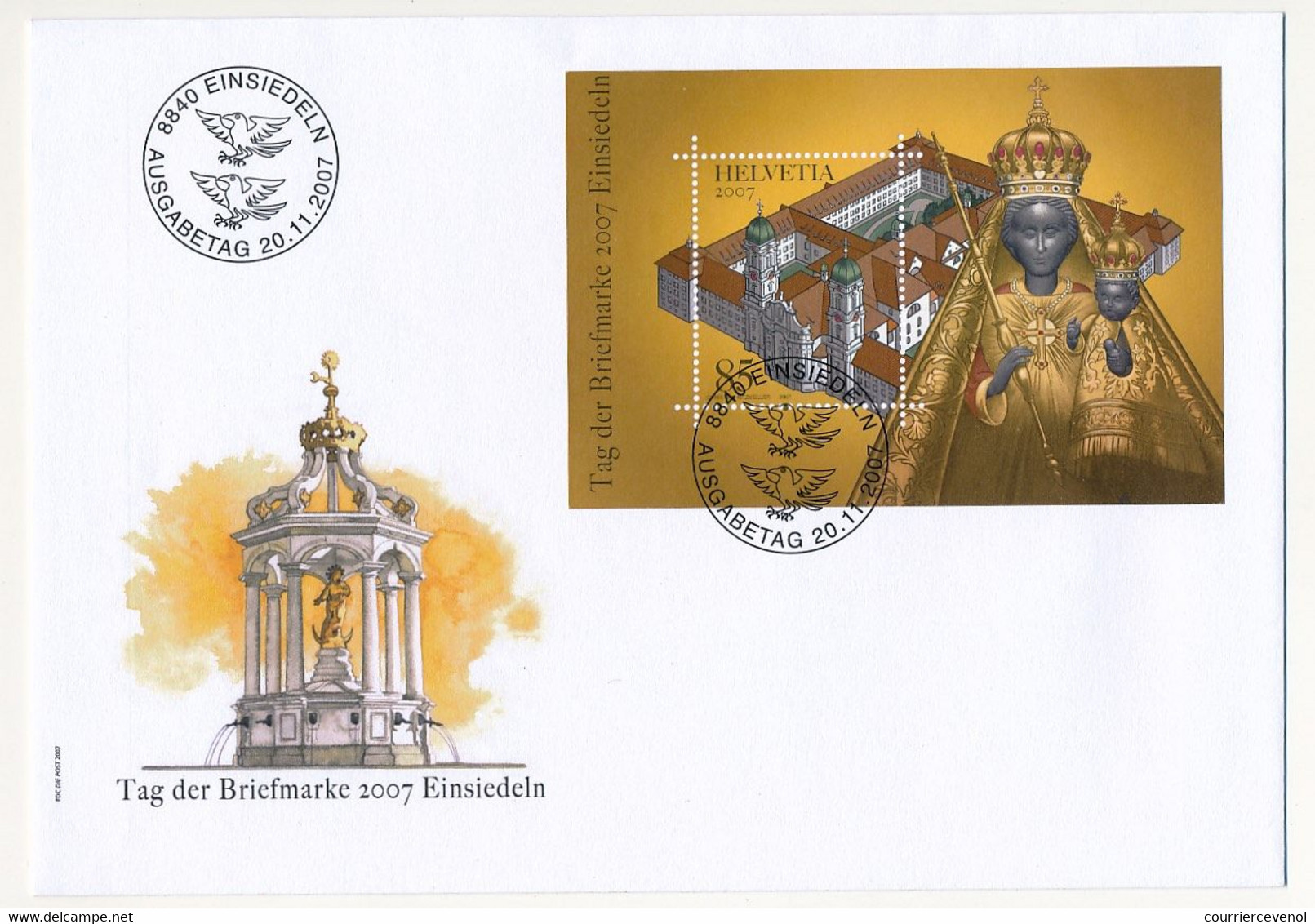 SUISSE - Enveloppe FDC - Tag Der Briefmarke 2007 Einsiedeln - 20/11/2007 - FDC