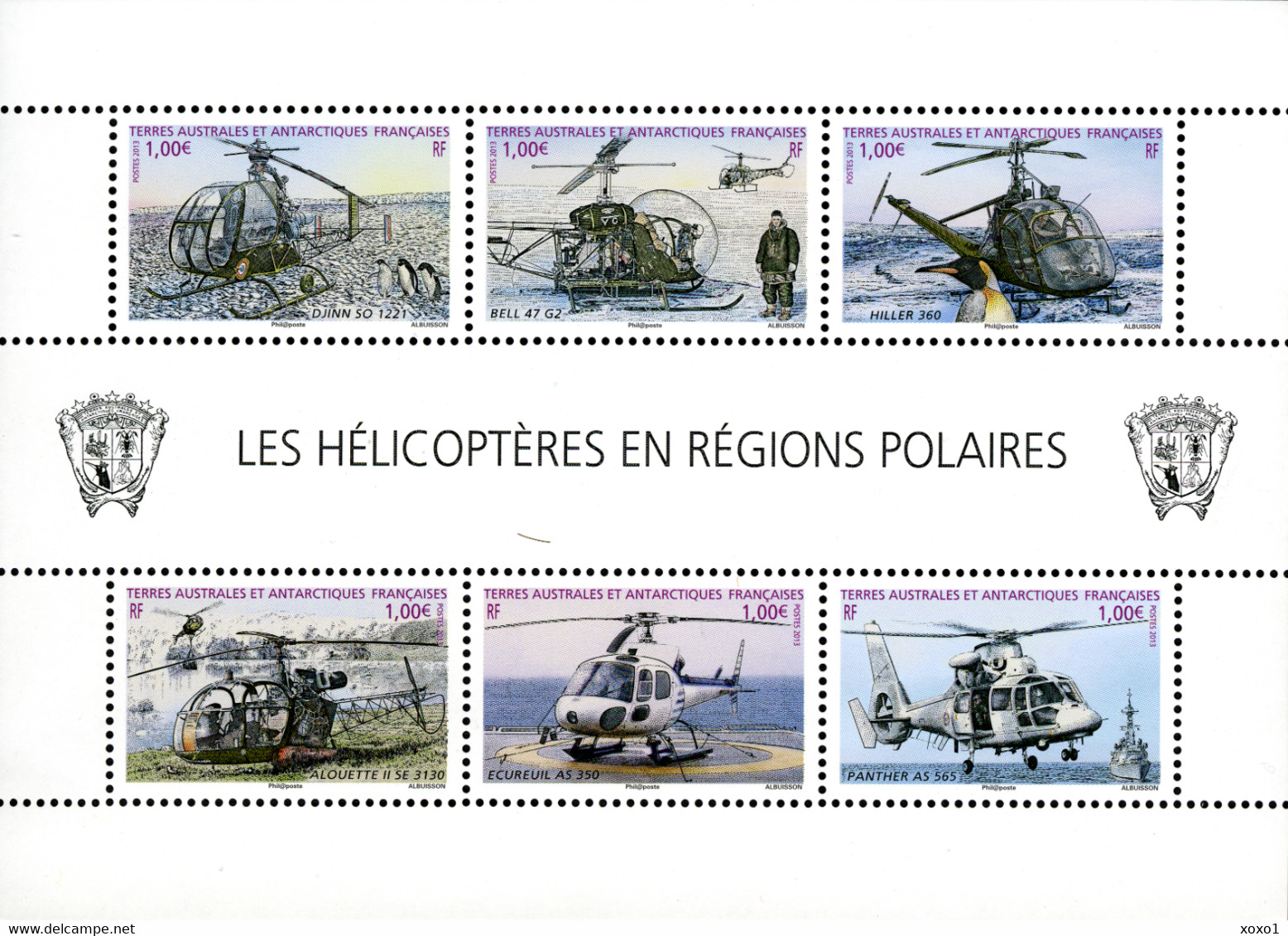 TAAF 2013 Mi.No. 803 - 808 (Block 34)  Fr. Antarktis HELICOPTERS Transport 1 S\sh MNH** 14,00 € - Vuelos Polares