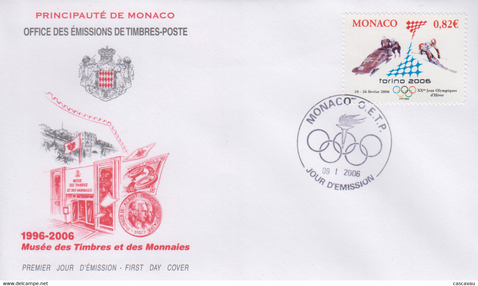 Enveloppe   FDC   1er  Jour    MONACO   Jeux   Olympiques  D'  Hiver  TURIN   2006 - Winter 2006: Torino