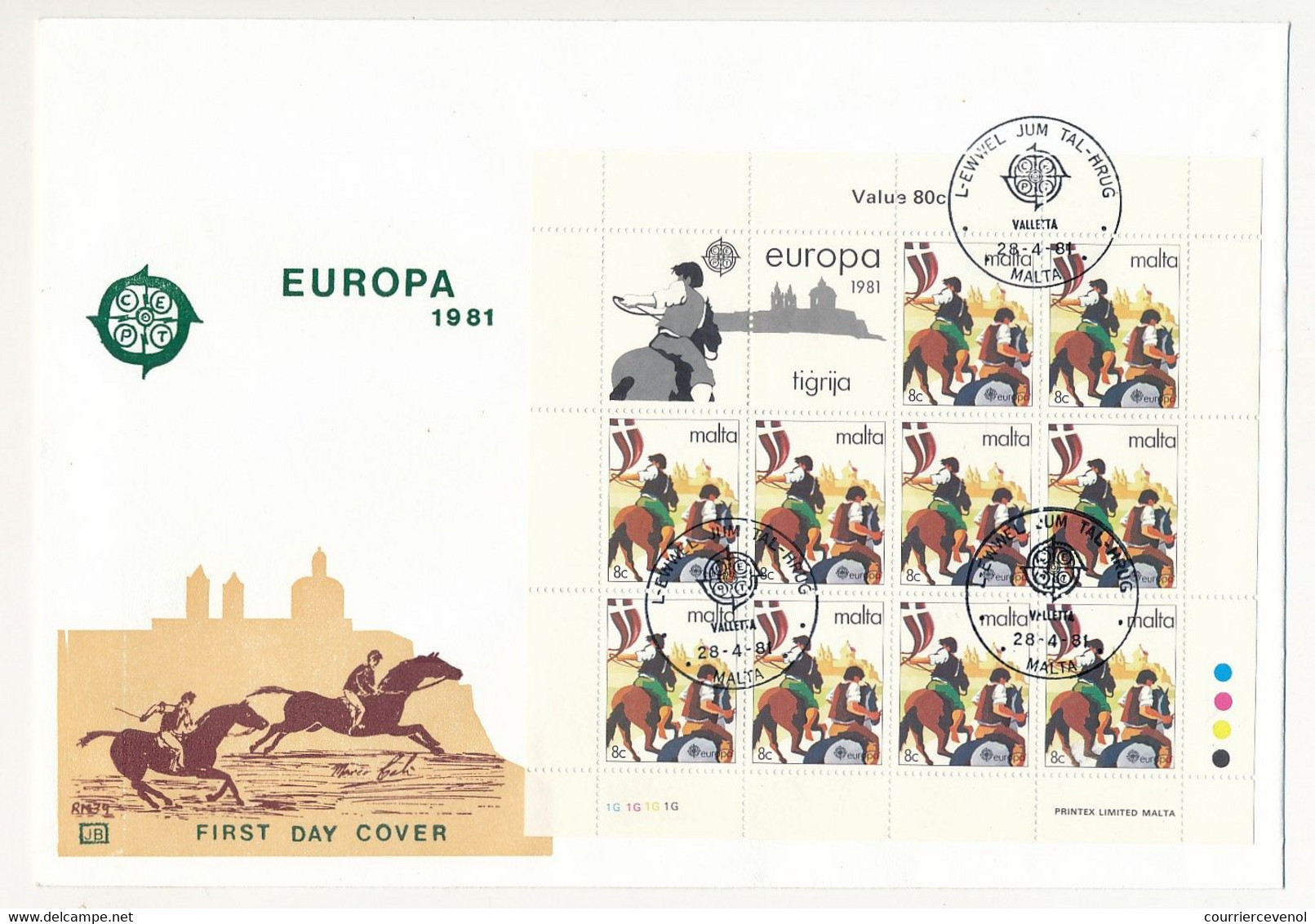 MALTE - 2 Env FDC - Blocs Feuillets EUROPA 1981 - Valletta - 28/4/1991 - Malta