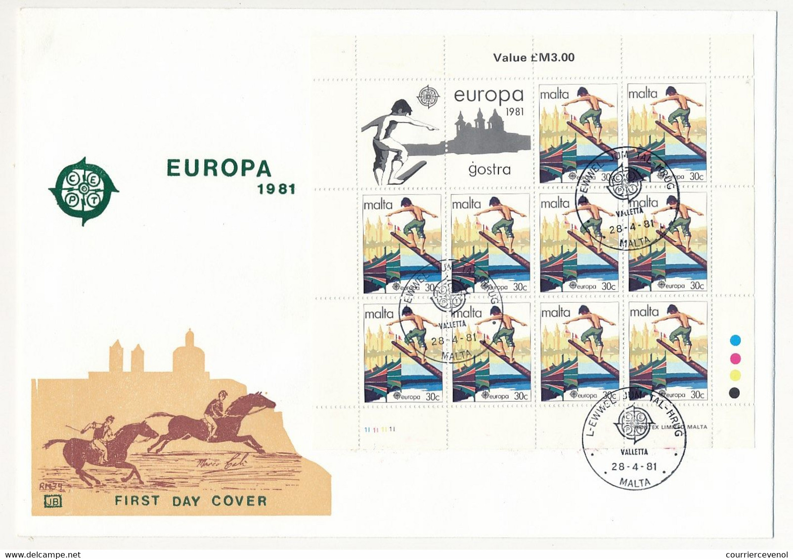 MALTE - 2 Env FDC - Blocs Feuillets EUROPA 1981 - Valletta - 28/4/1991 - Malta