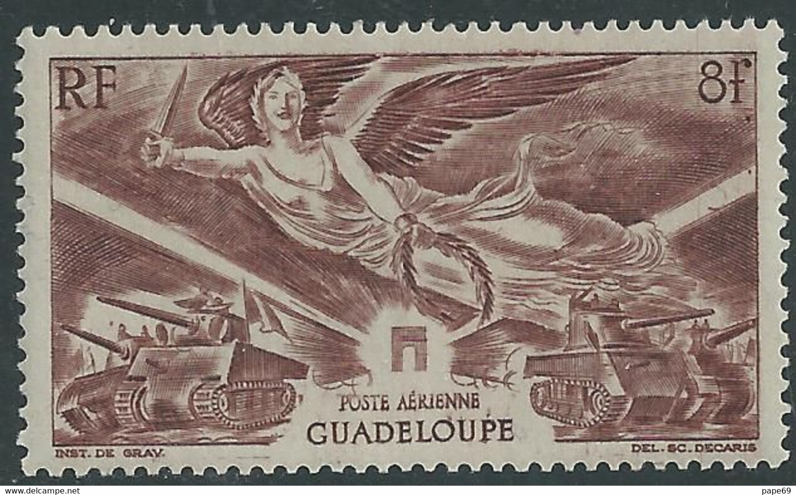 Guadeloupe PA N° 6  XX Anniversaire De La Victoire Sans Charnière, TB - Aéreo