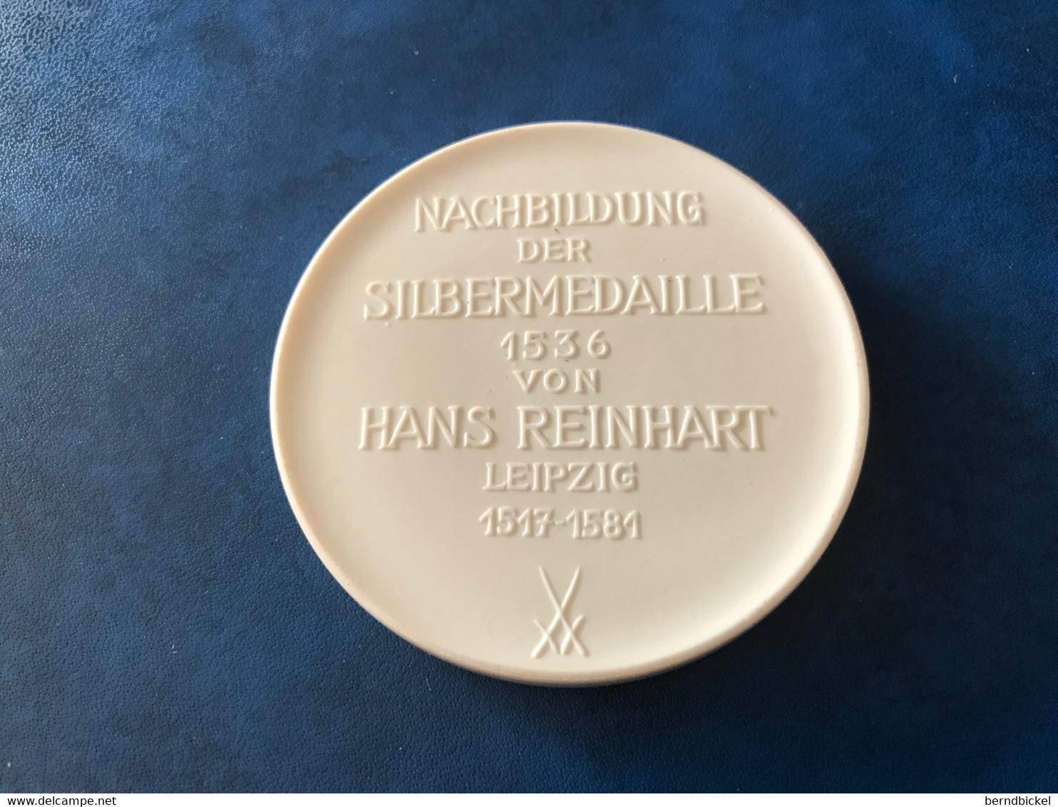 Meissen Plakette Nachbildung Silbermedaille Hans Reinhart 1536 Kreuzigung - Meissen (DEU)