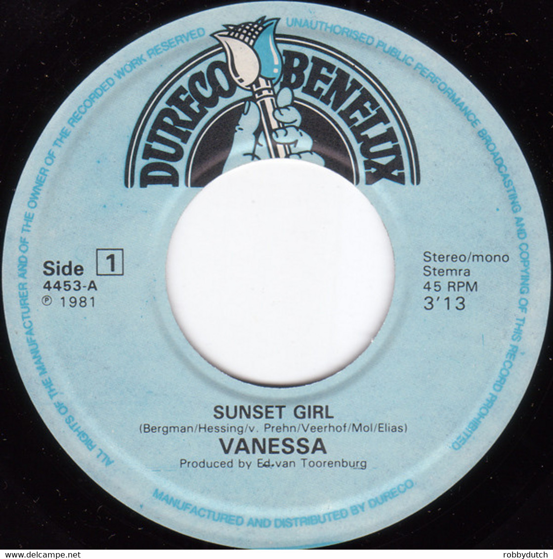 * 7" * VANESSA - SUNSET GIRL (Holland 1981) - Disco & Pop