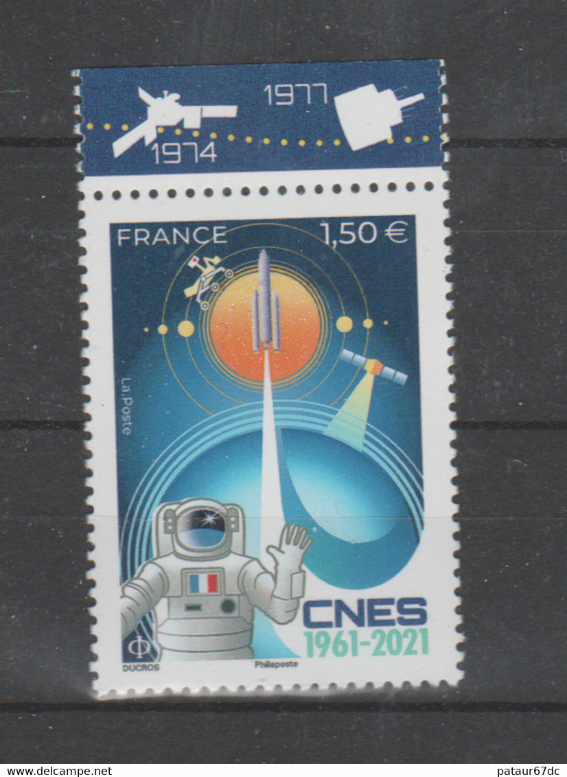 FRANCE / 2021 / Y&T N° 5522 ** : 50ème Anniversaire CNES X 1 BdF Haut - Ungebraucht