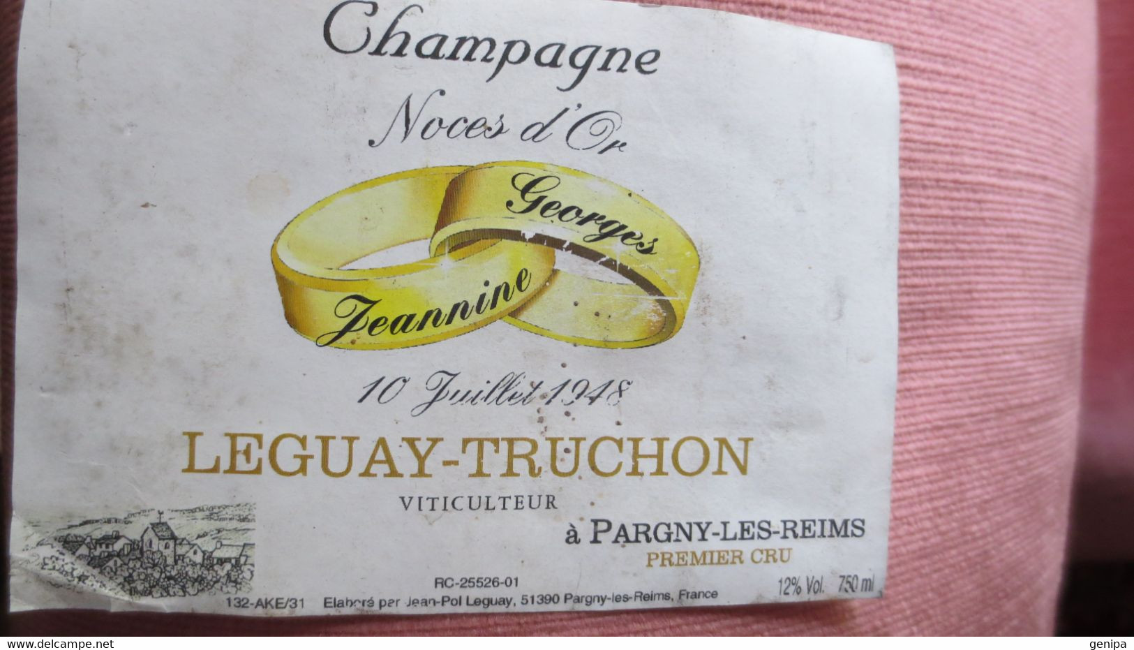 ETIQUETTE CHAMPAGNE LEGUAY- TRUCHON.  NOCES D' OR - Parejas