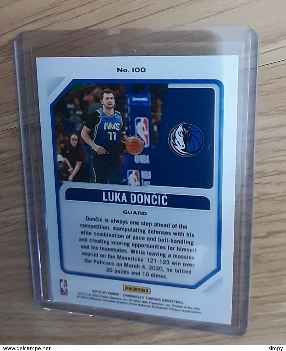 Luka Doncic 2019-20 Panini Chronicles Threads Basketball No.100 Dallas Mavericks - 2000-Now