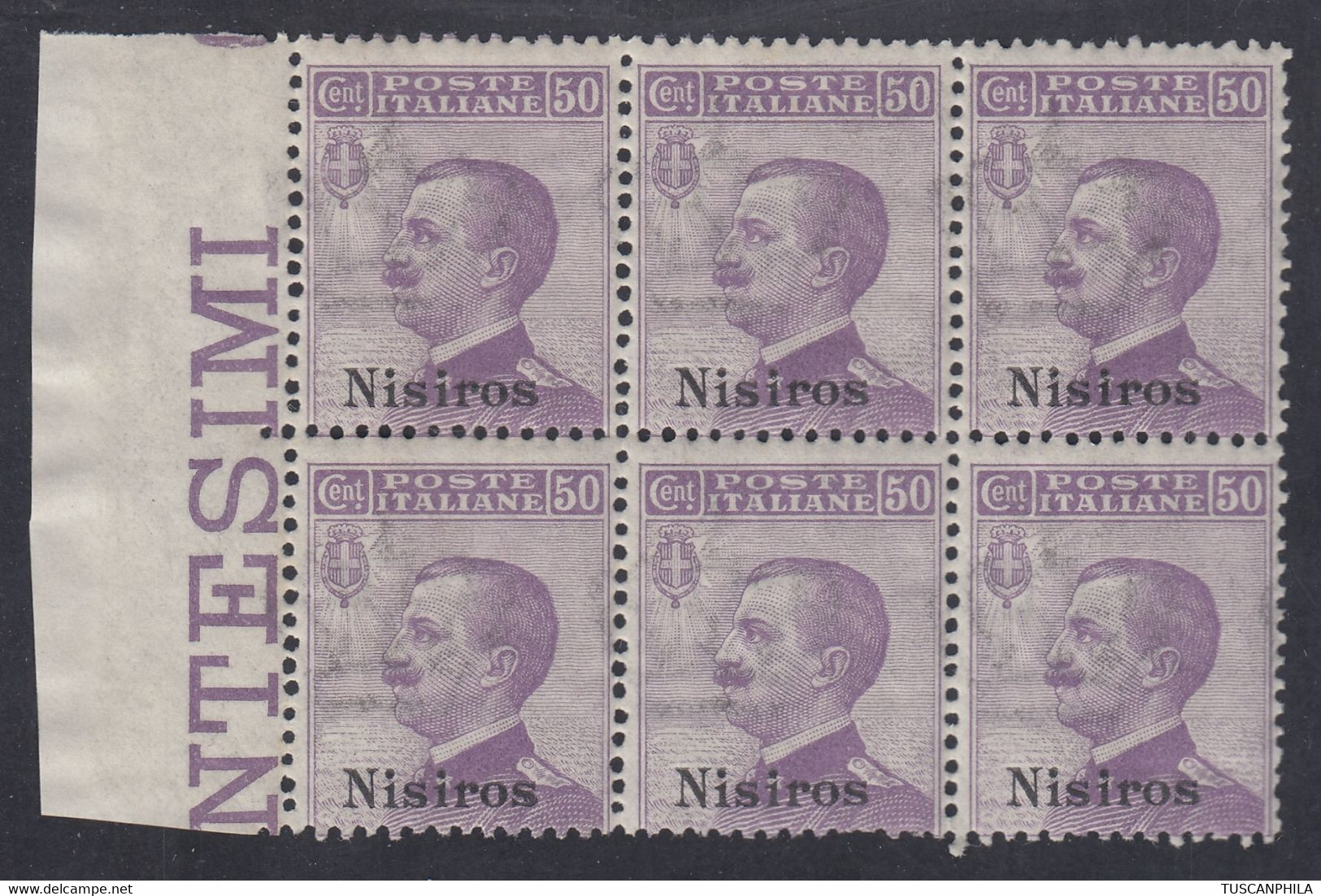 1912 Blocco Di 6 Valori BdF Sass. 7 MNH** Cv 75 - Aegean (Nisiro)