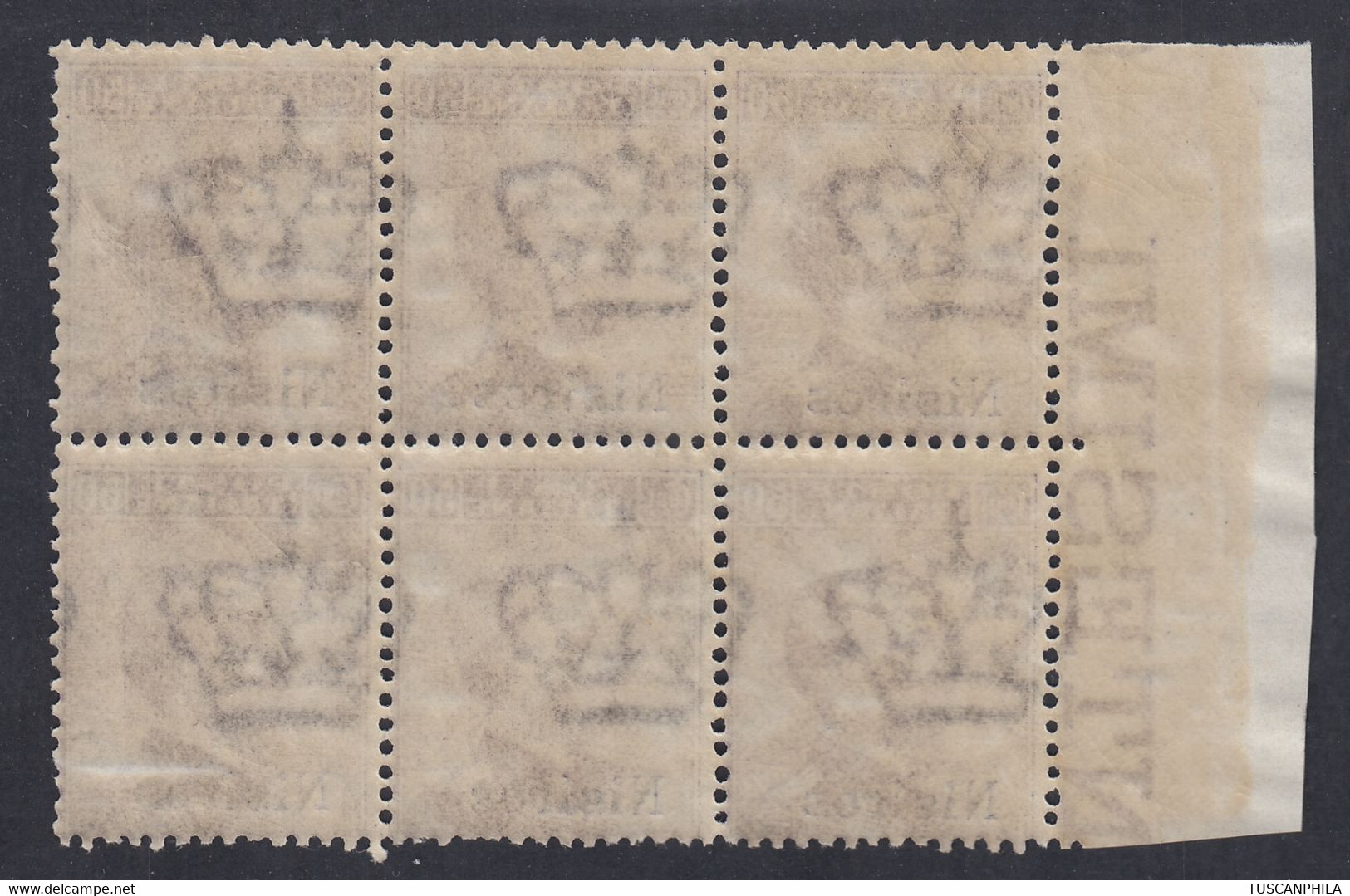 1912 Blocco Di 6 Valori BdF Sass. 7 MNH** Cv 75 - Egée (Nisiro)