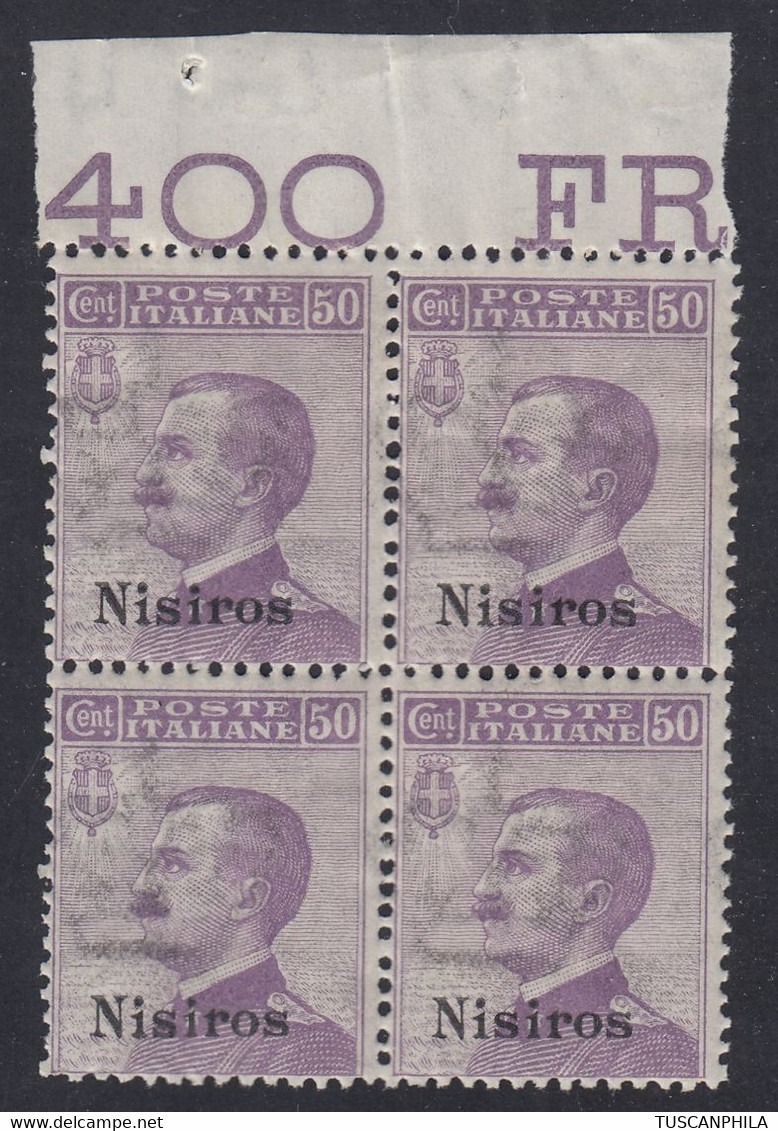 1912 Blocco Di 4 Valori BdF Sass. 7 MNH** Cv 50 - Ägäis (Nisiro)
