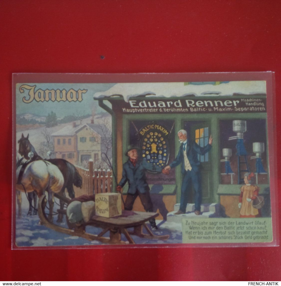 PUB BALTIC JANUAR DEVANTURE EDUARD RENNER - Werbepostkarten