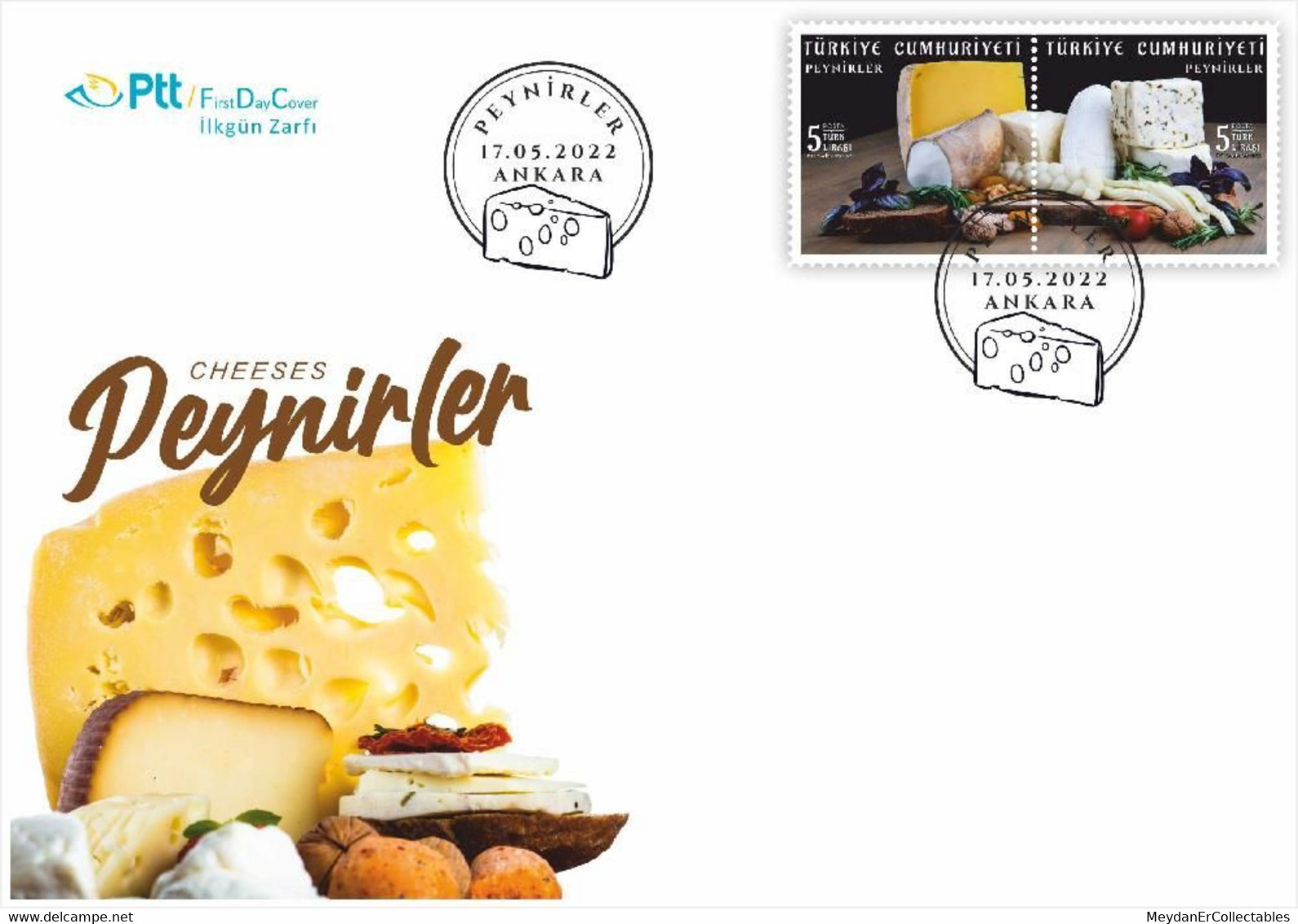 TURKEY / 2022 - (FDC) Cheese (Gastronomy), MNH - Briefe U. Dokumente