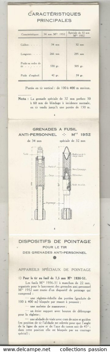 Militaria, Guide Technique Sommaire, 1952, GRENADES ANTI-PERSONNEL à Fusil Modéle 1952, 16 Pages,5 Scans, Frais Fr 1.95e - Documentos