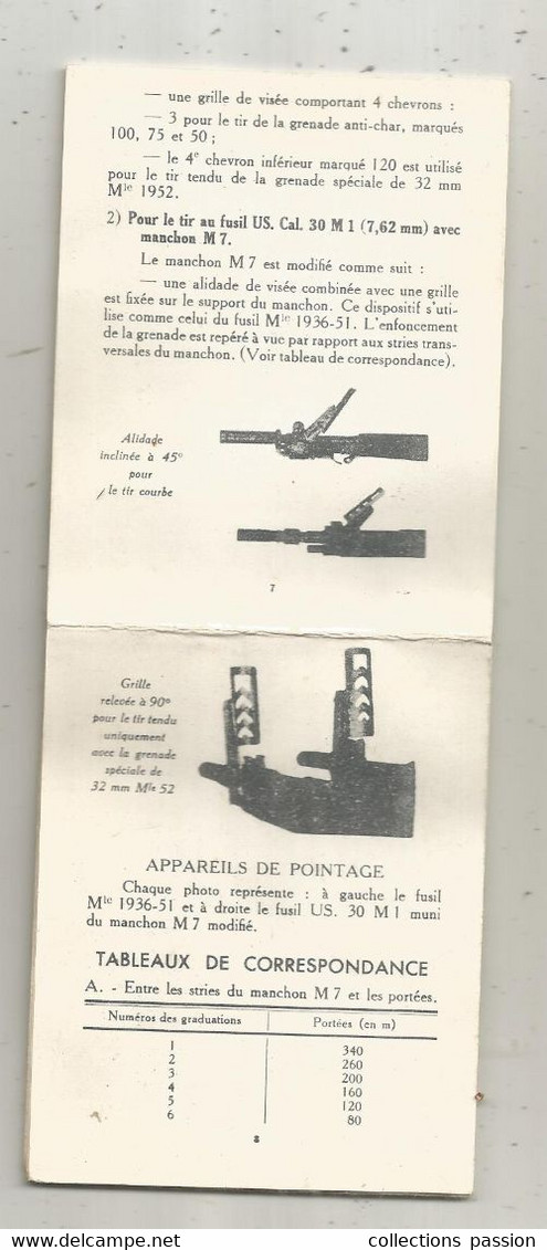 Militaria, Guide Technique Sommaire, 1952, GRENADES ANTI-PERSONNEL à Fusil Modéle 1952, 16 Pages,5 Scans, Frais Fr 1.95e - Documenti