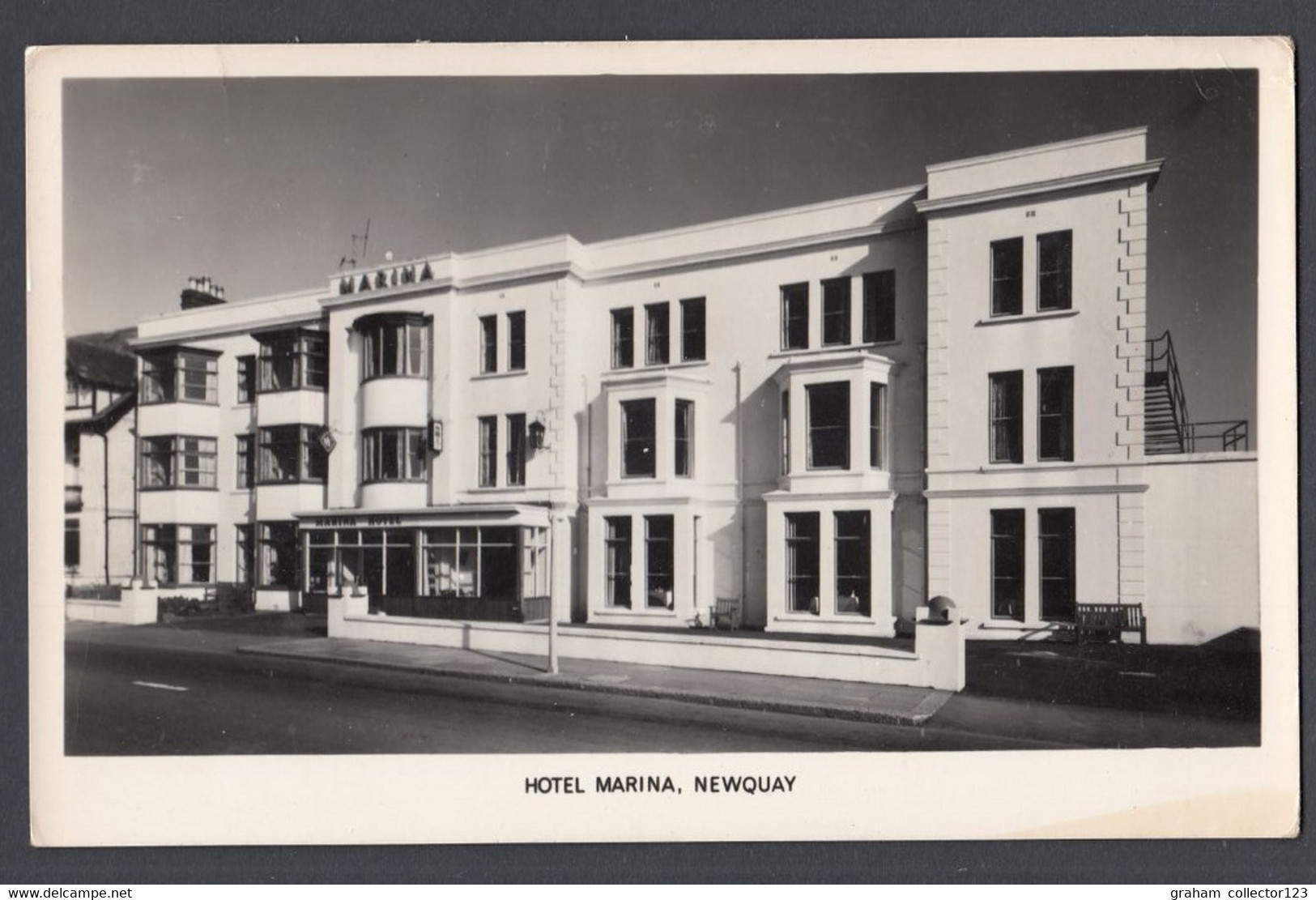 Vintage Postcard Postale Carte Postkarte Hotel Marina Newquay Cornwall RPPC Posted 1966 England RP - Newquay