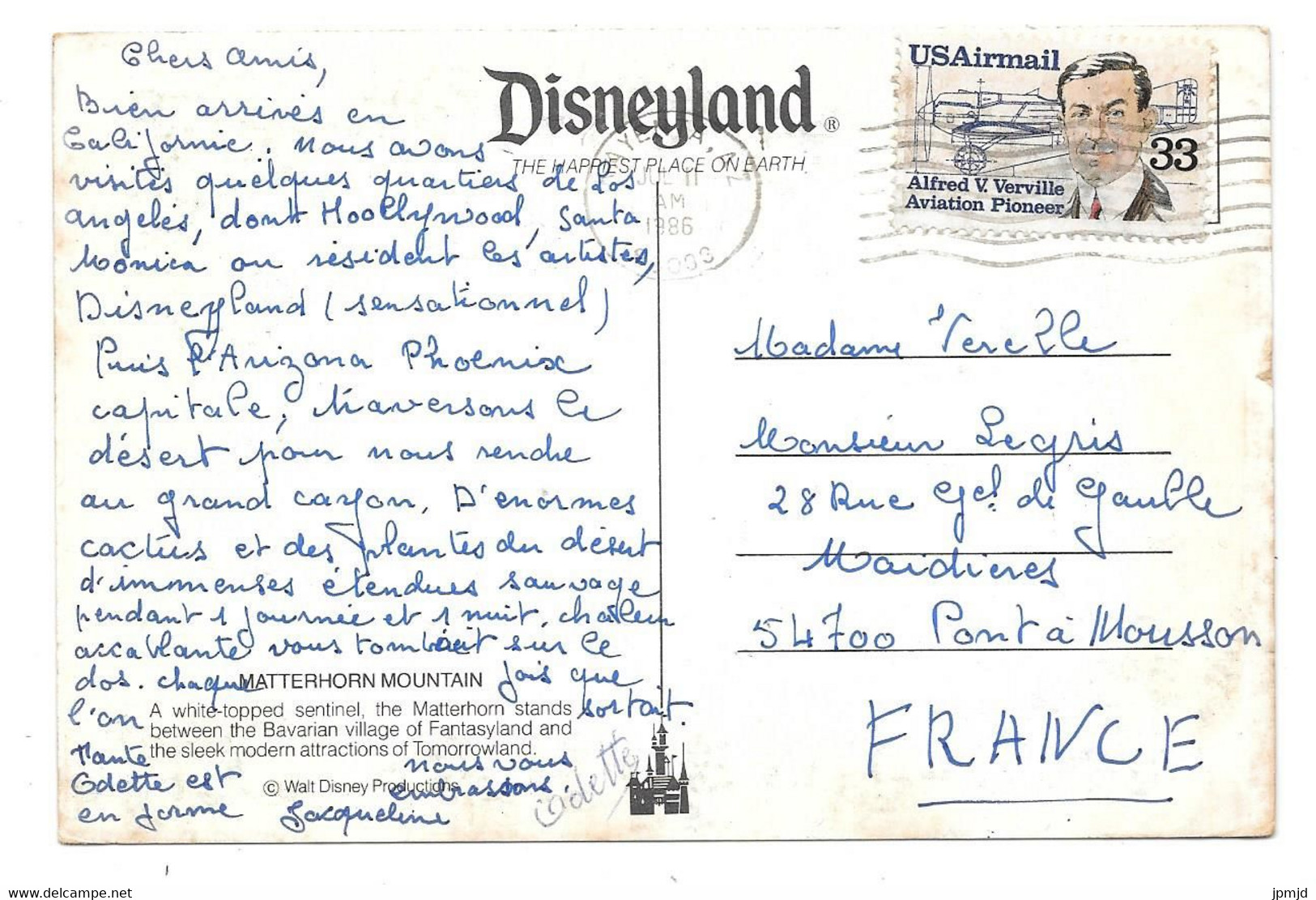 Disneyland - California - MATTERHORN MOUNTAIN - Publ. Walt Disney - 1986 - Anaheim