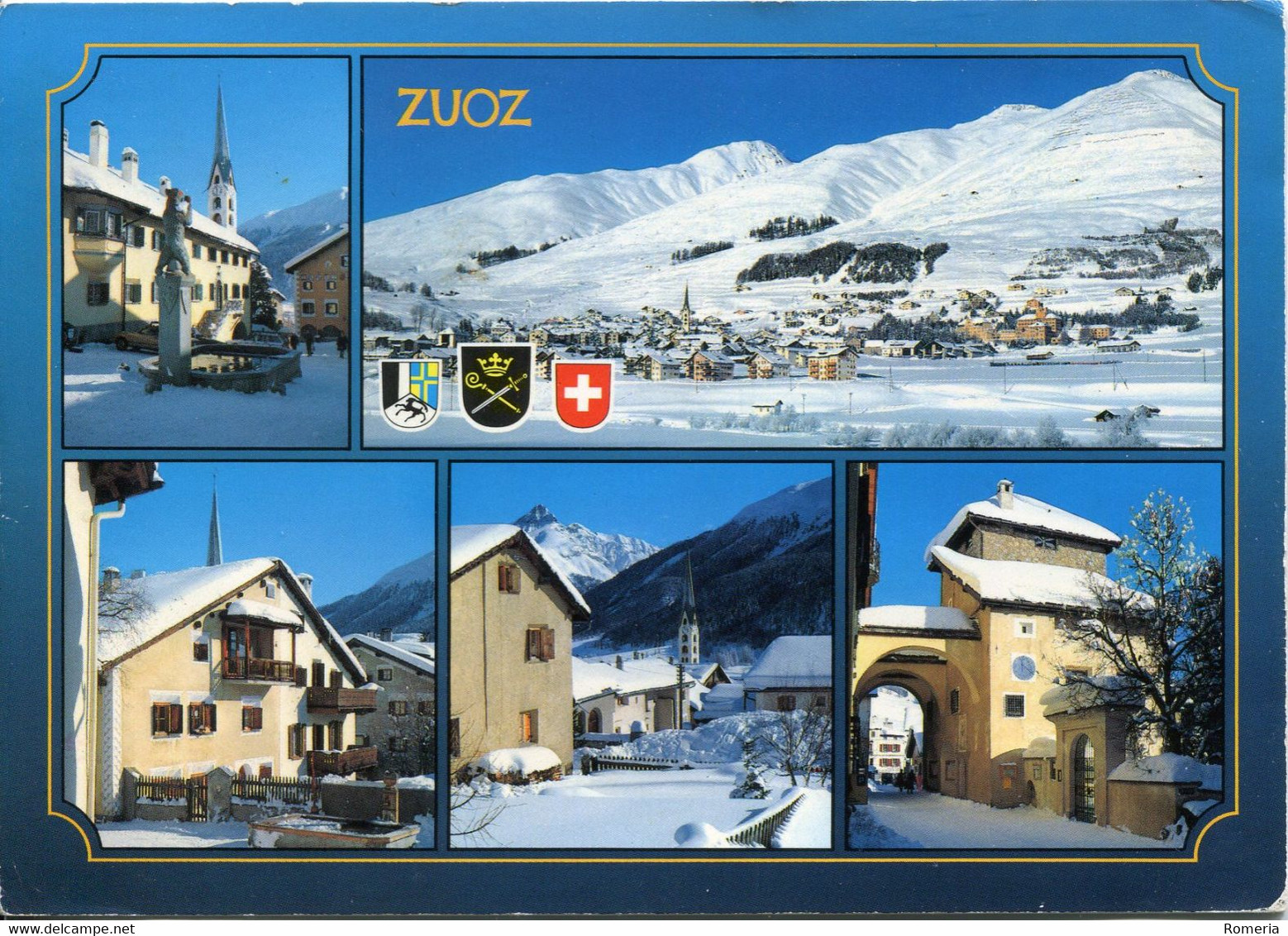 Suisse - Grisons - Zuoz - Multivues - Ecrite, Timbrée - Zuoz